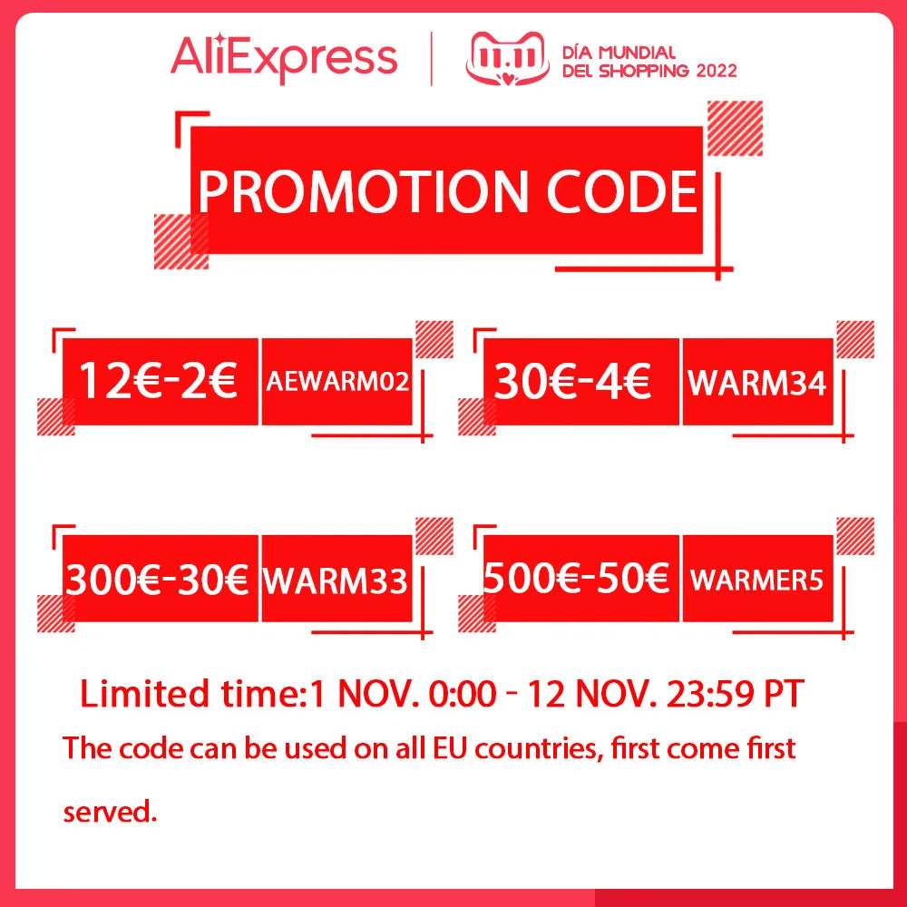 12v flexible solar panel, AliExpress promo code for €126 off orders, €30 off warm products, and select items with limited time offer.