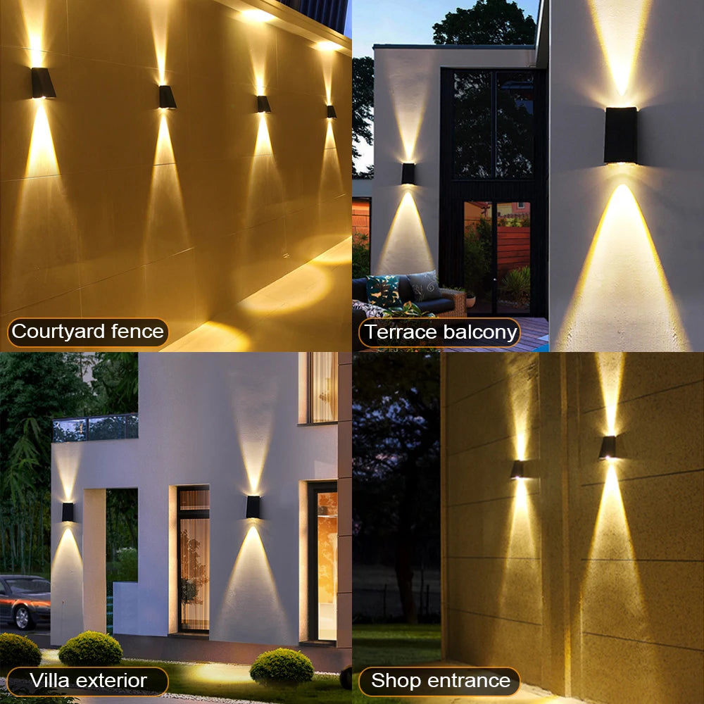 External Wall Washer Solar Light, Elegant outdoor lighting for exterior spaces: patios, courtyards, fences, terraces, balconies, villas, and shop entrances.