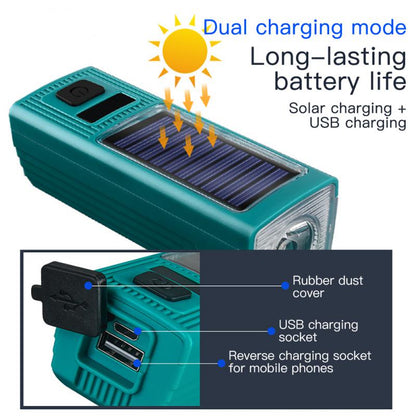 Solar Bike Light USB Charge Bicycle Light with Bicycle Horn - Waterproof Cycling Light 2000mAh As A Power Bank with 130dB Tweeter