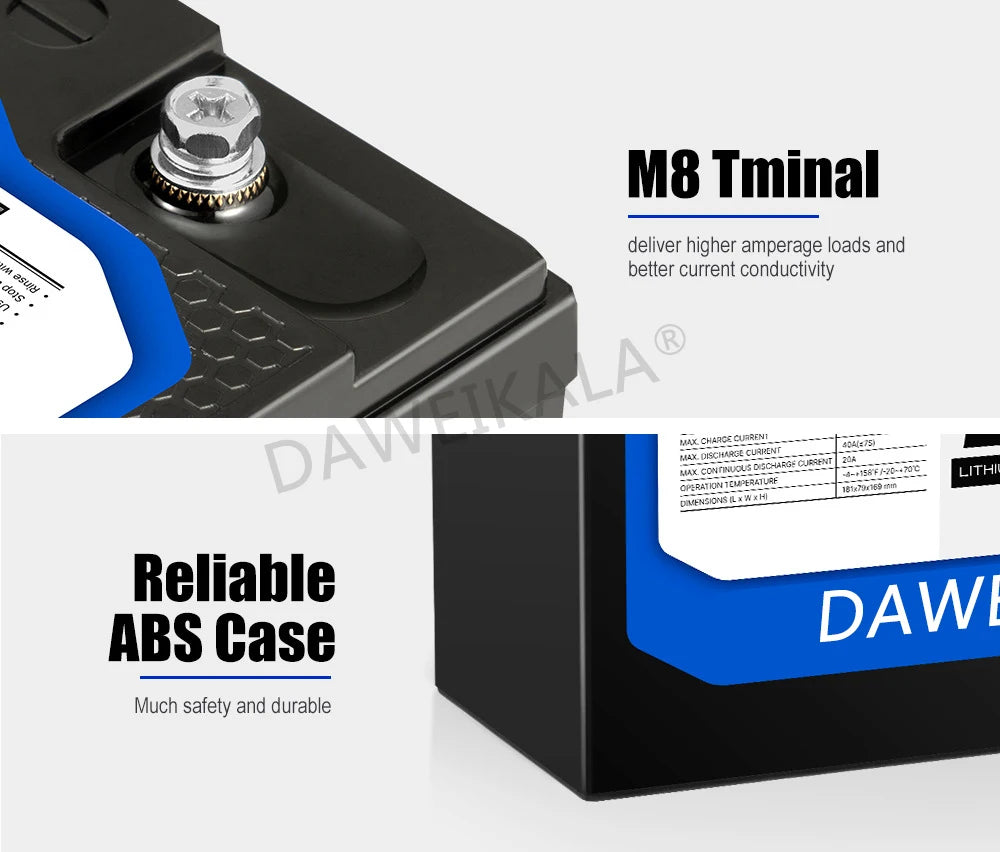 New 12V 20Ah LiFePo4 Battery, High-performance battery with reliable terminals, safe case, and durable construction for demanding applications.