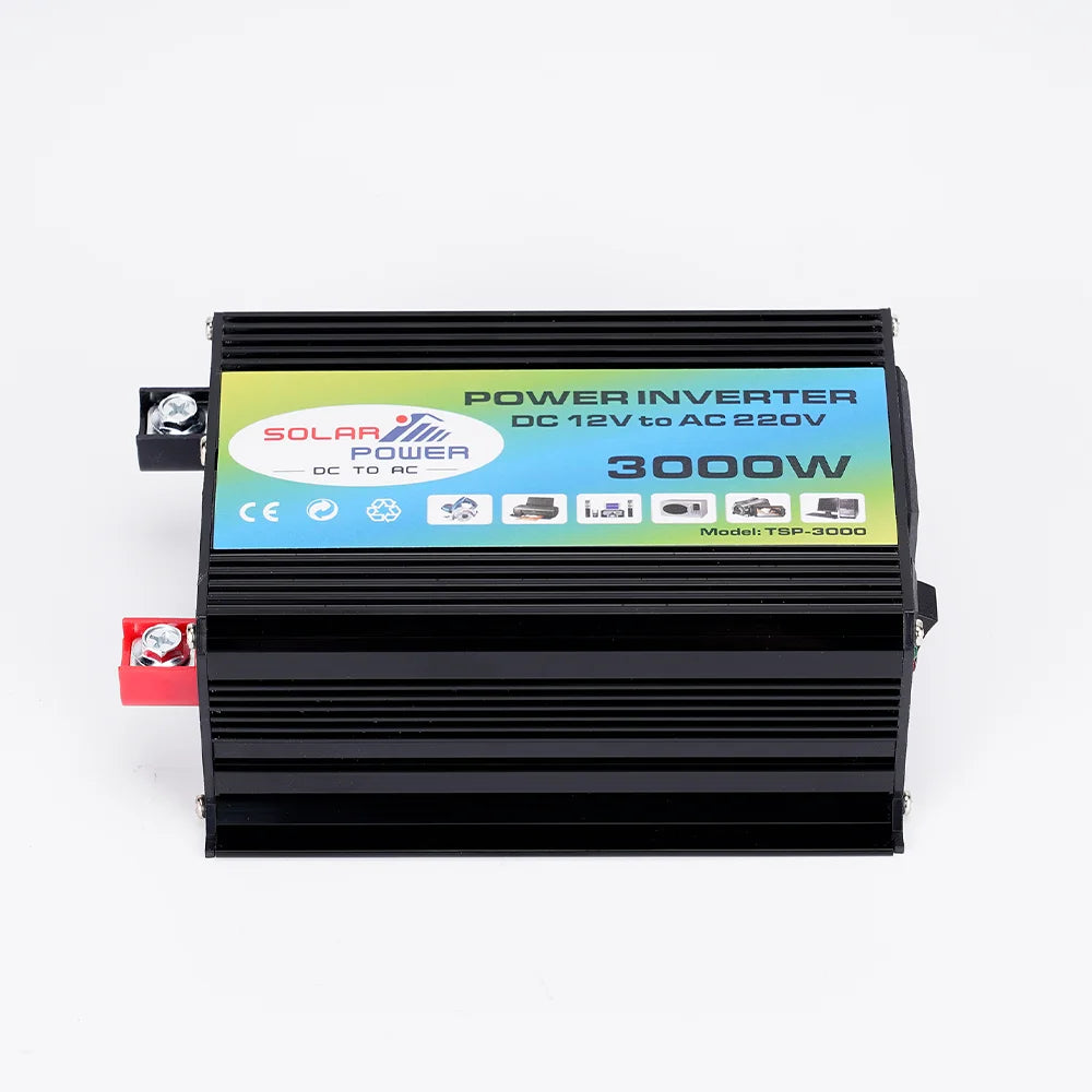 Solar Inverter, Inverter converts 12V DC solar power to 220V AC for home appliances and cars.