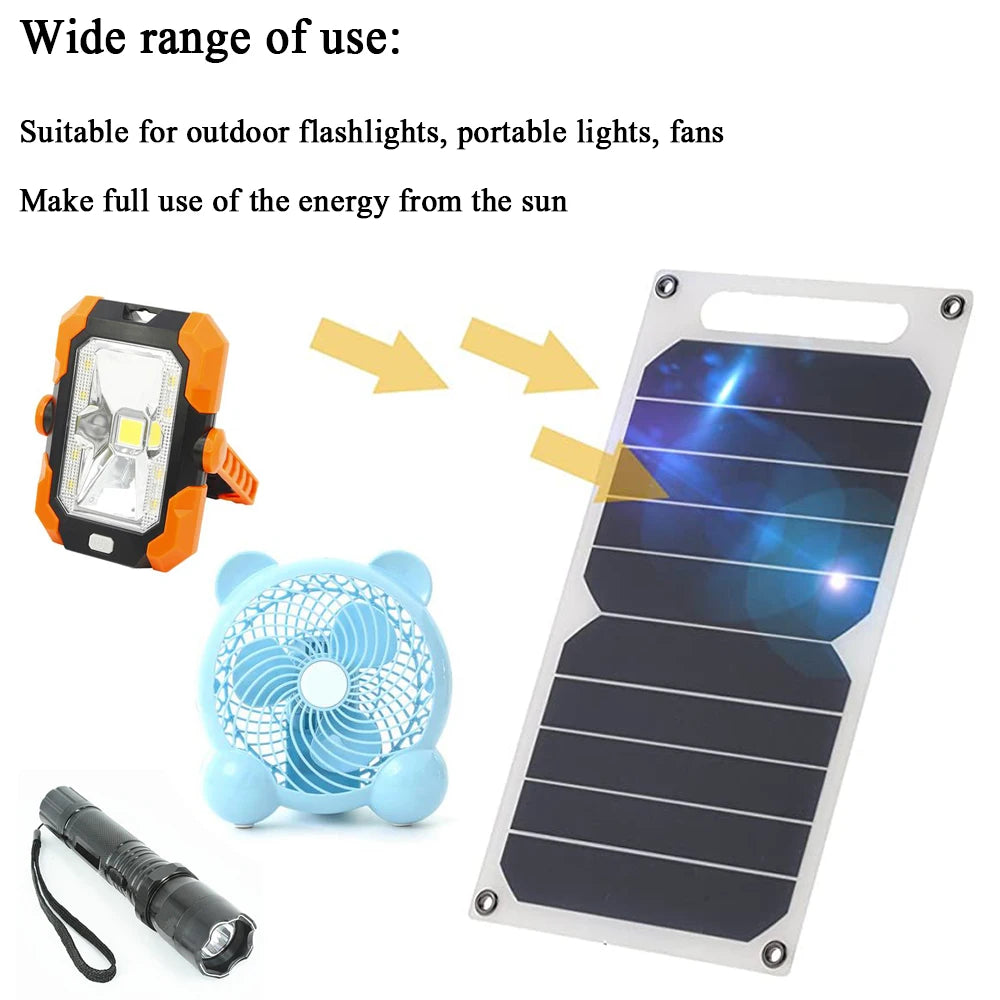 30W Portable Solar Panel, Portable power source for camping, lighting, and fan use, fueled by solar energy.