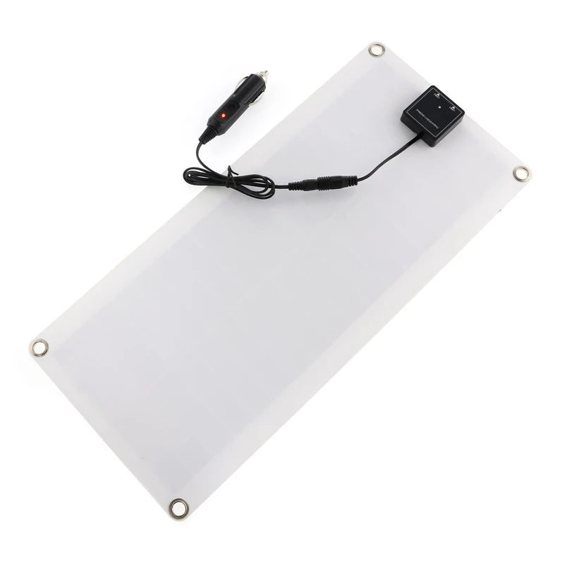 300W Flexible Solar Panel, Solar power charger for multiple devices, vehicles, and boats, with adjustable output and charging capabilities.