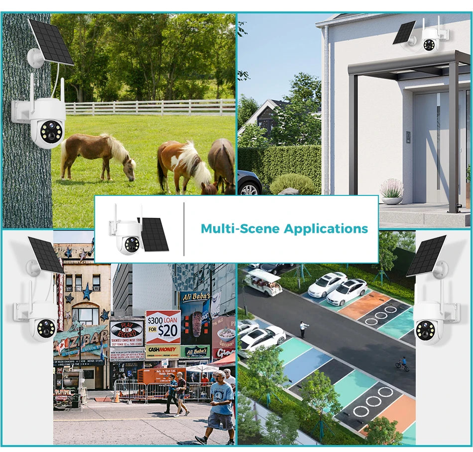 SOVMIKU WIFI Solar Camera, Suitable for various outdoor scenarios with clear vision and motion detection.