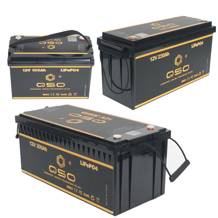 Customizable battery options available, including voltage, capacity, and discharge current.