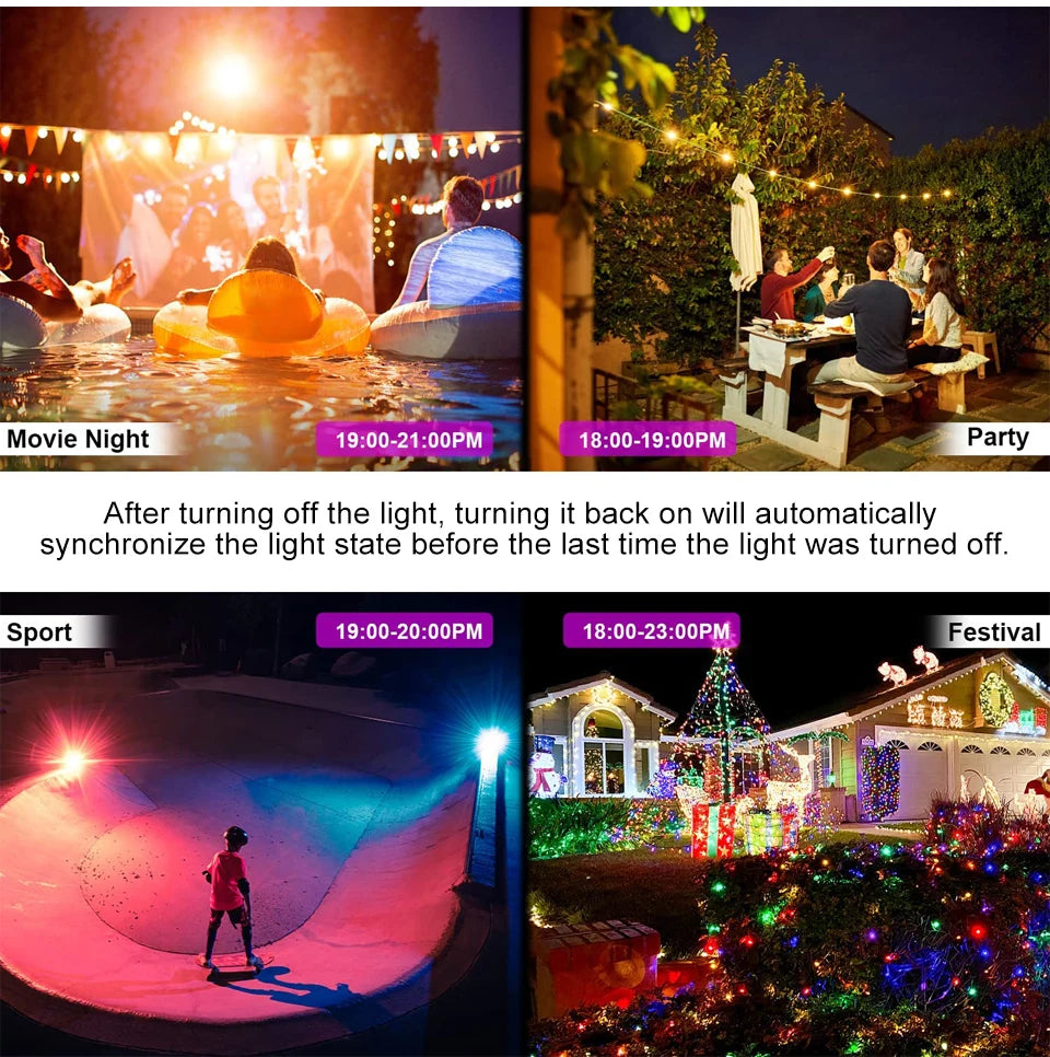 TUYA RGB christmas light, Waterproof LED projector for outdoor Christmas lights, perfect for gardens and courtyards.