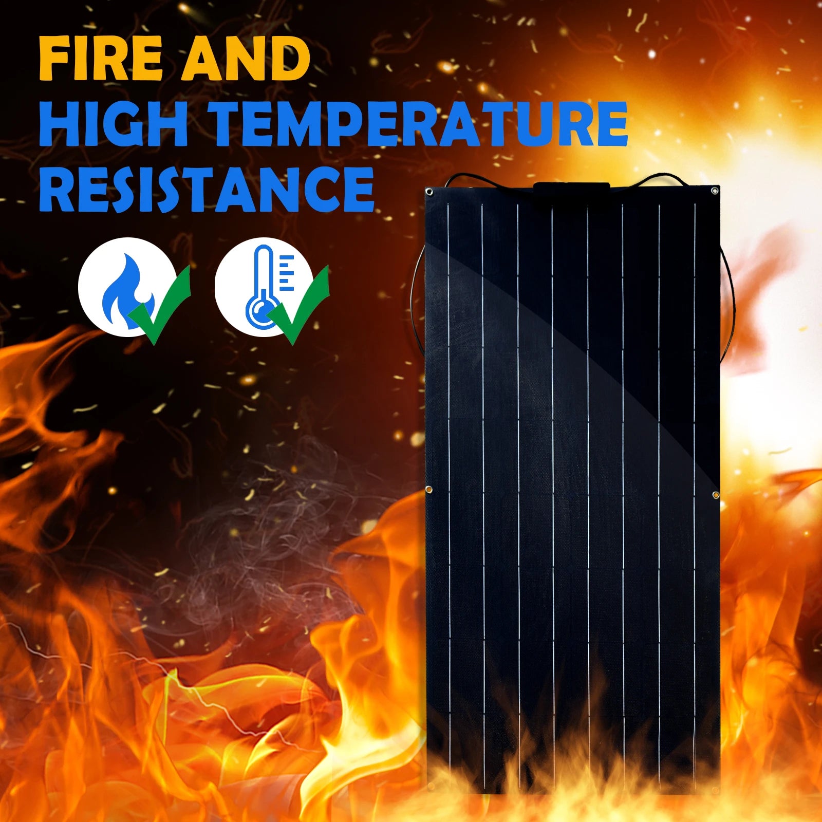 Solar Panel, High-temperature resistance and fire-resistant design ensure safe operation in extreme conditions.