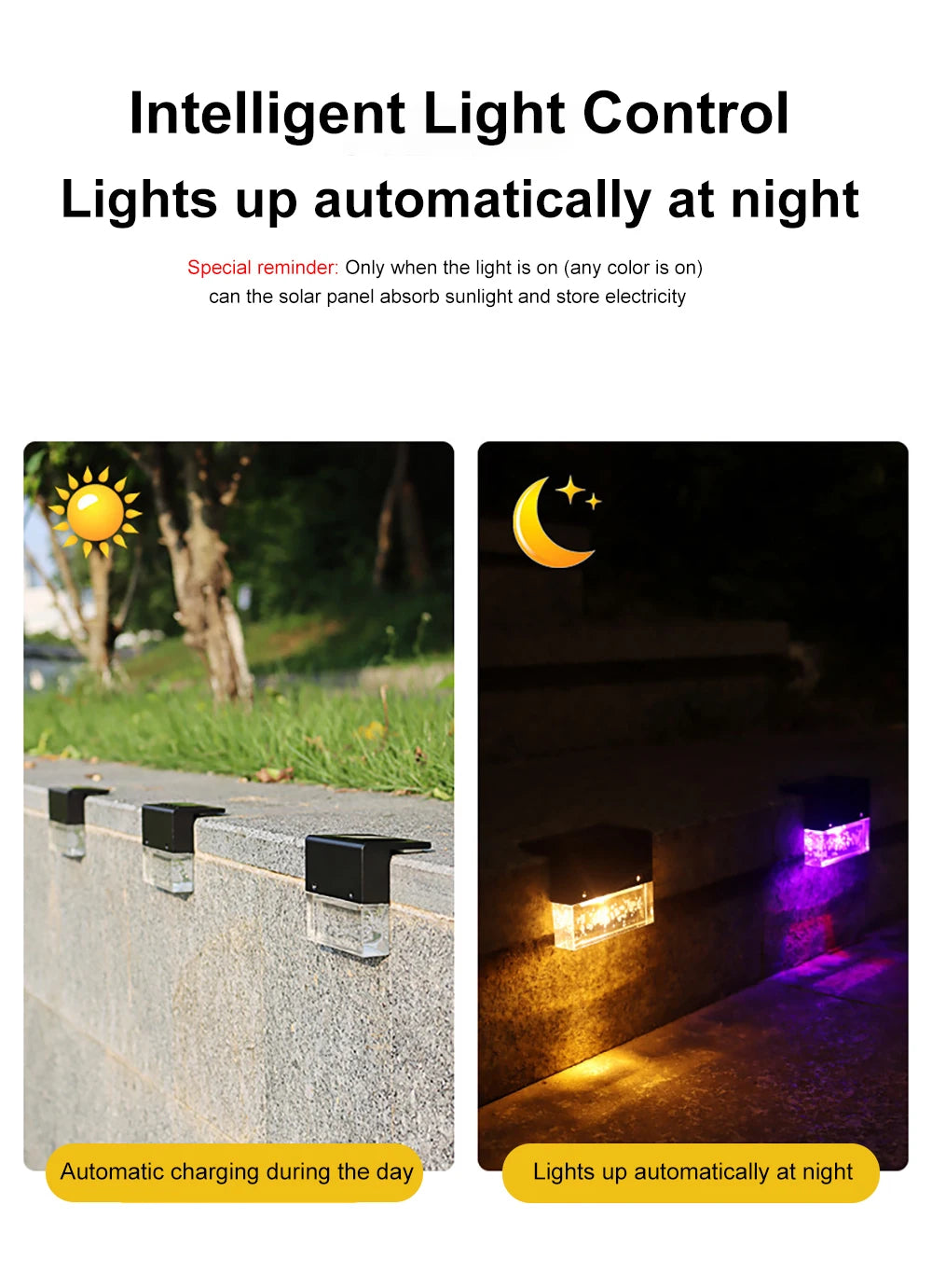 Solar LED Light, Automated solar-powered lantern that turns on at night and off during daylight.
