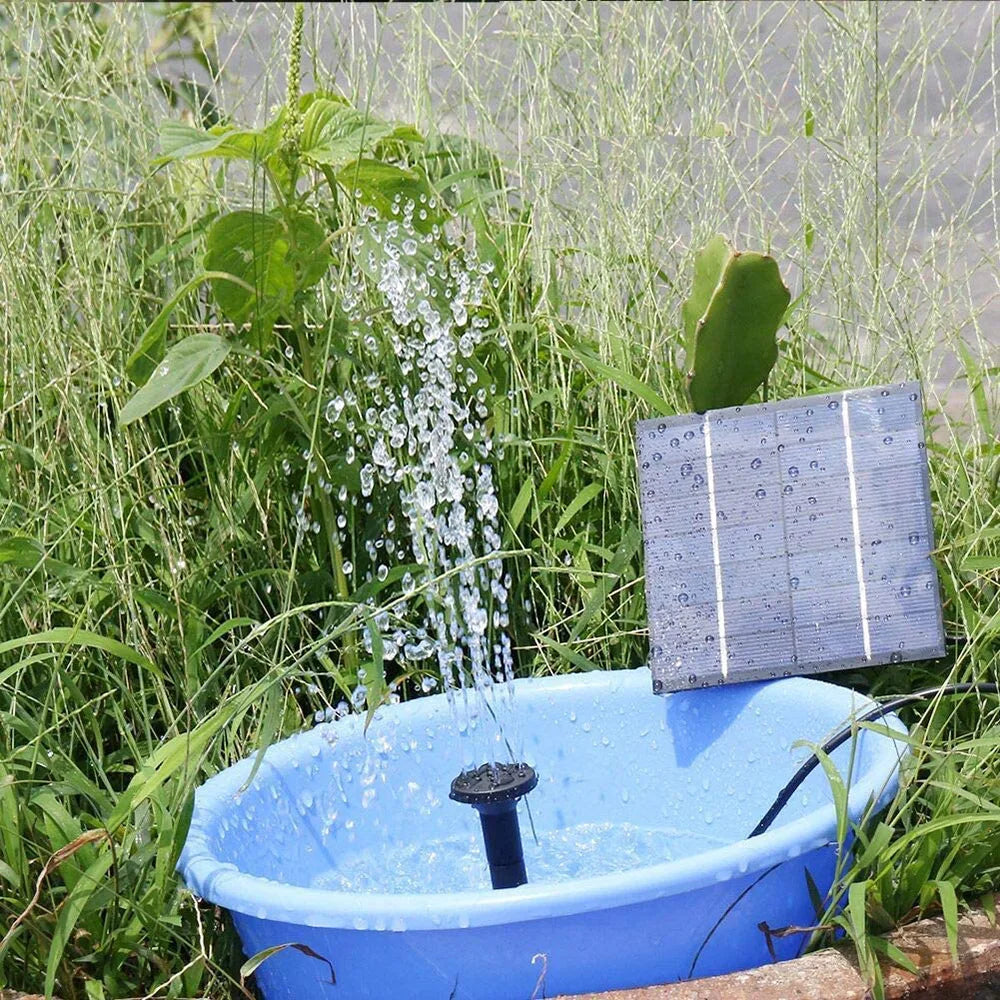 1.4W Mini Solar Fountain, Sustainable solar-powered water pump kit for indoor/outdoor use, ideal for gardens, pools, bird baths, and fountains.