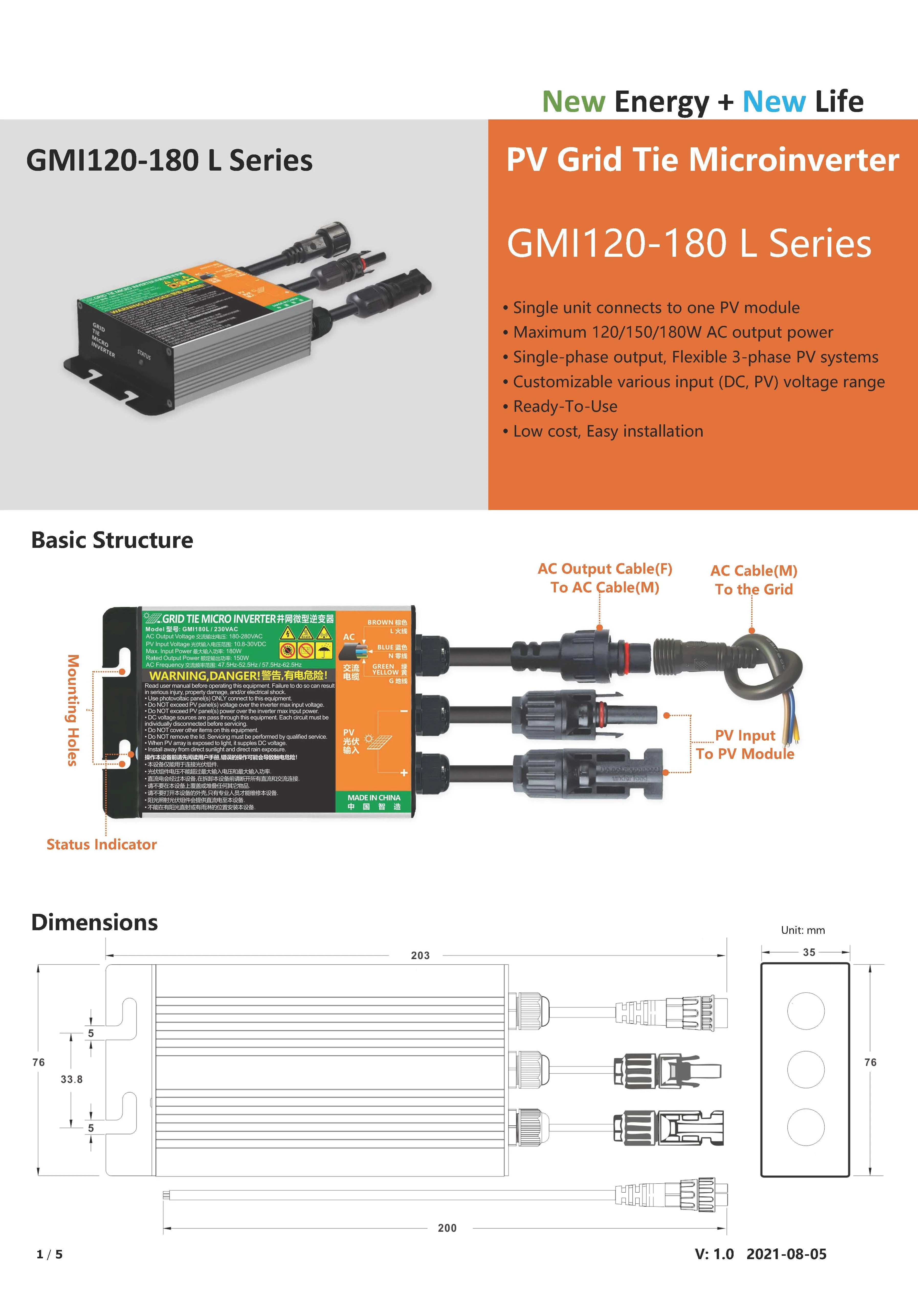 Solar PV Grid Tie Micro Inverter
