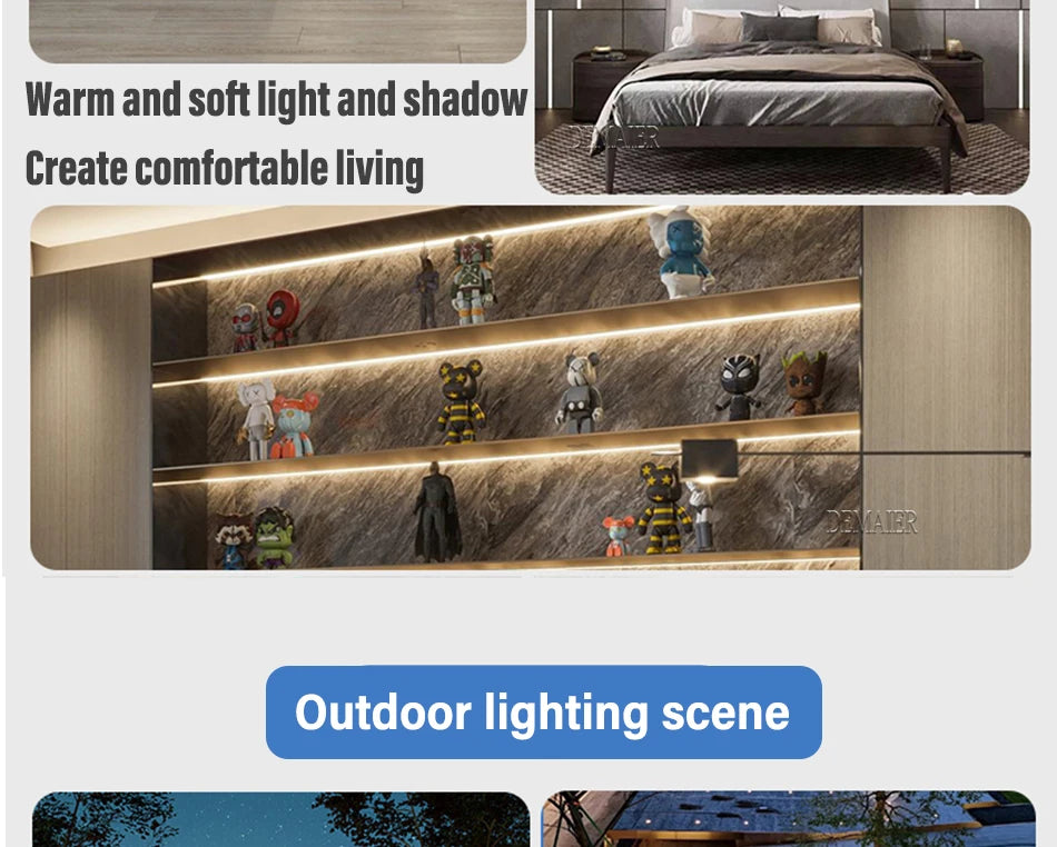 Soft, warm light creates cozy outdoor ambiance