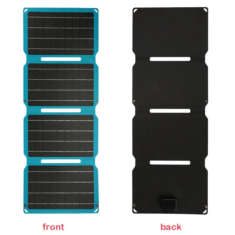 ETFE 18V 28W Foldable Solar Panel, No carry-on lithium batteries; must check-in luggage.