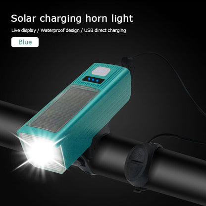 Solar Bike Light USB Charge Bicycle Light with Bicycle Horn - Waterproof Cycling Light 2000mAh As A Power Bank with 130dB Tweeter