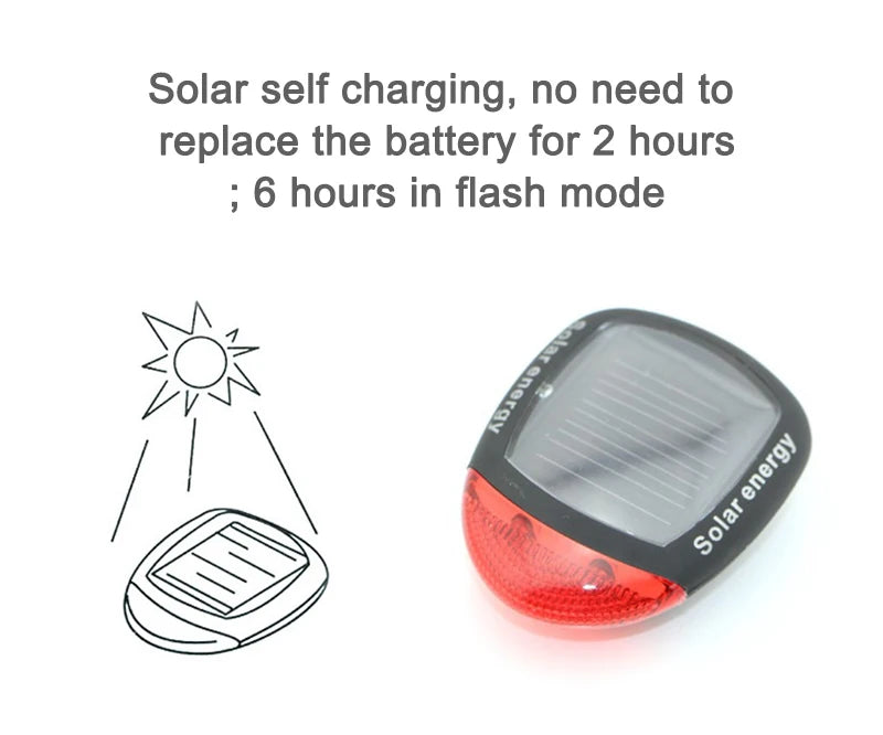 Bicycle Solar Powered MTB Tail Light,