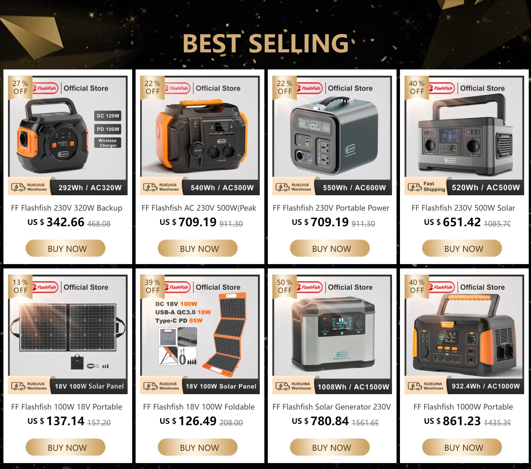 FF Flashfish A601 Solar Generator, Portable solar generator with 230V, 600W power and 540Wh battery perfect for various uses.