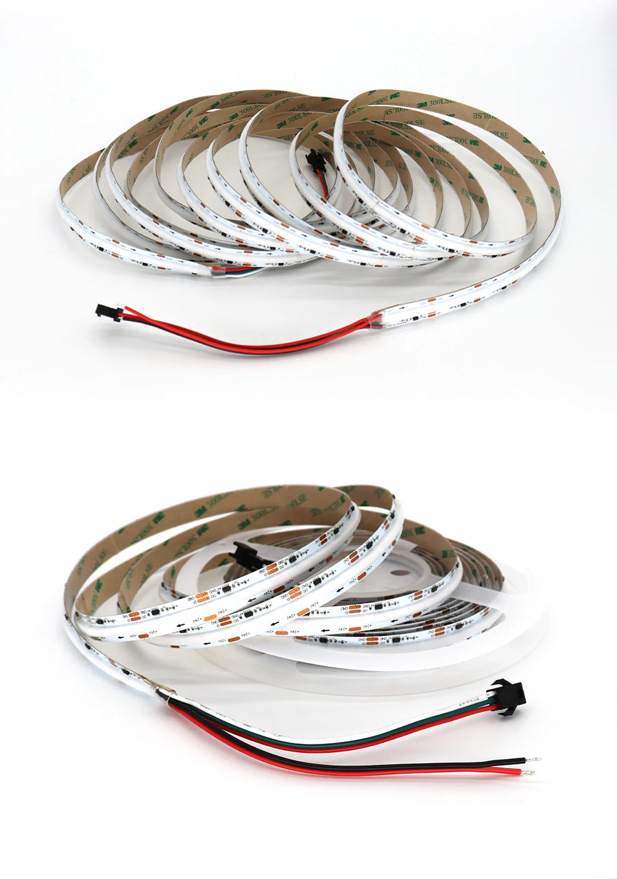 Addressable COB LED Strip Light, Customizable LED strip with 714 LEDs, full color, and pixel control.