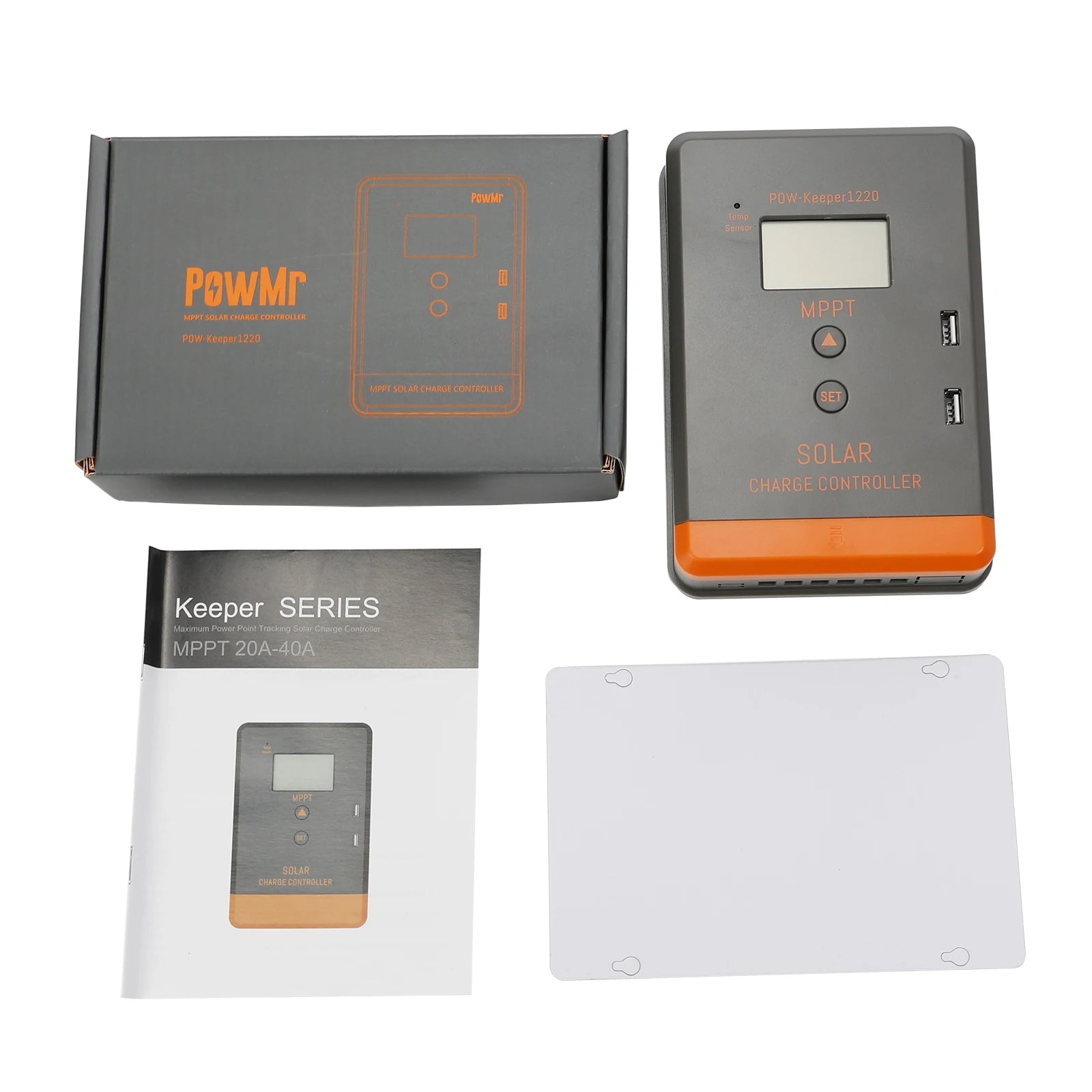 PowMr MPPT 20A 30A 40A Solar Charger Controller, PowMr solar charger controller for various battery types and voltages with LCD display.