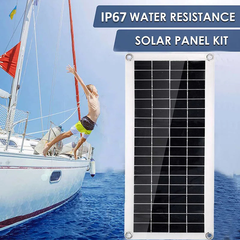 From 20W-1000W Solar Panel, Water-resistant solar panel kit with IP67 rating for outdoor use.