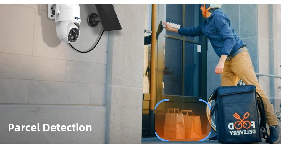 Security camera detects intruders, sending alerts to user's phone through app.