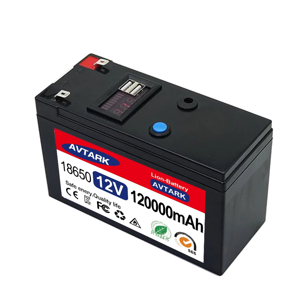 12V Battery, Rechargeable lithium-ion battery pack for solar energy and electric vehicles.