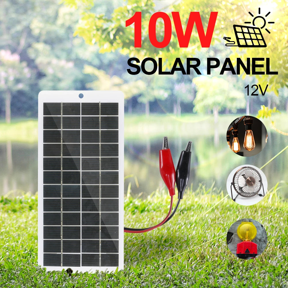 Solar Panel, Portable solar charger for outdoor use, charges cell phones and mobile devices with 10W polysilicon panels.