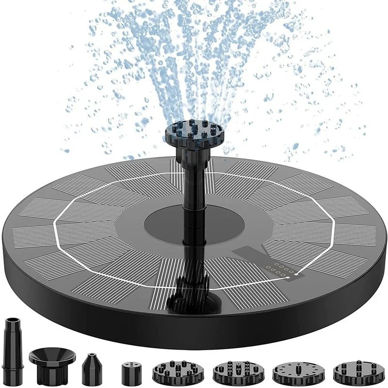 Mini Solar Water Fountain, made from plastic, originates from Mainland China.