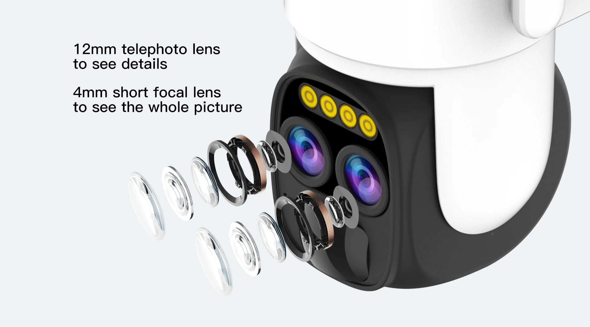 PEGATAH TI-D1W5 8MP Wireless Solar Camera, Smart home camera with remote wake-up, intercom, AI detection, and high-quality speakers and microphones.