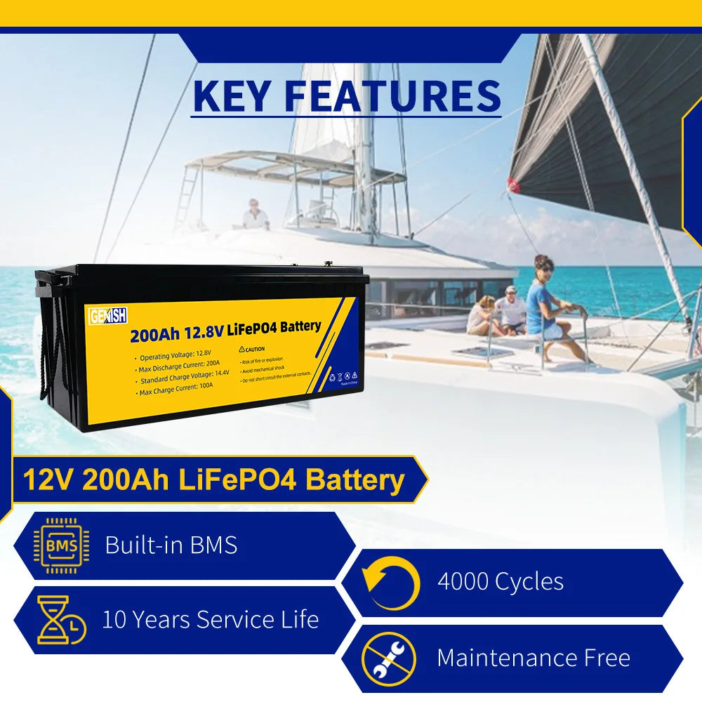 High-capacity LiFePO4 battery pack with CE certification, 24-hour discharge rate, and 10-year lifespan.