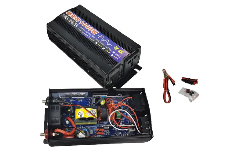 Pure sine wave inverter, Car cigarette lighter jack: voltage output and polarity details for correct labeling.