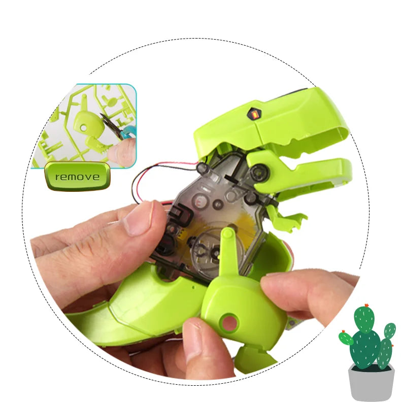 Immerse kids in STEM with dinosaur-themed solar-powered toy kit, perfect for learning and play.