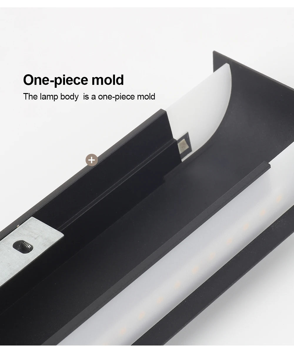 Led Wall Sconce Light, Modern sconce made from one piece of aluminum with a smooth, uninterrupted design.