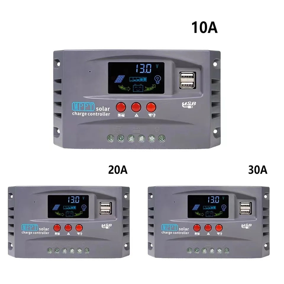 100A 12V24V MPPT Solar Charge Controller, MPPT solar charge controller with color screen and dual USB ports for 12V or 24V batteries.