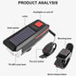LY-17 Solar-Fahrradlicht – über USB wiederaufladbare Power-Anzeige, MTB, Mountainbike, Rennrad, Vorderlampe mit Hupe, Taschenlampe, Fahrradlicht