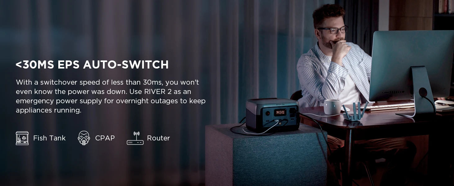 Seamless Power Transfer with EcoFlow RIVER 2: Backup Power Source During Outages
