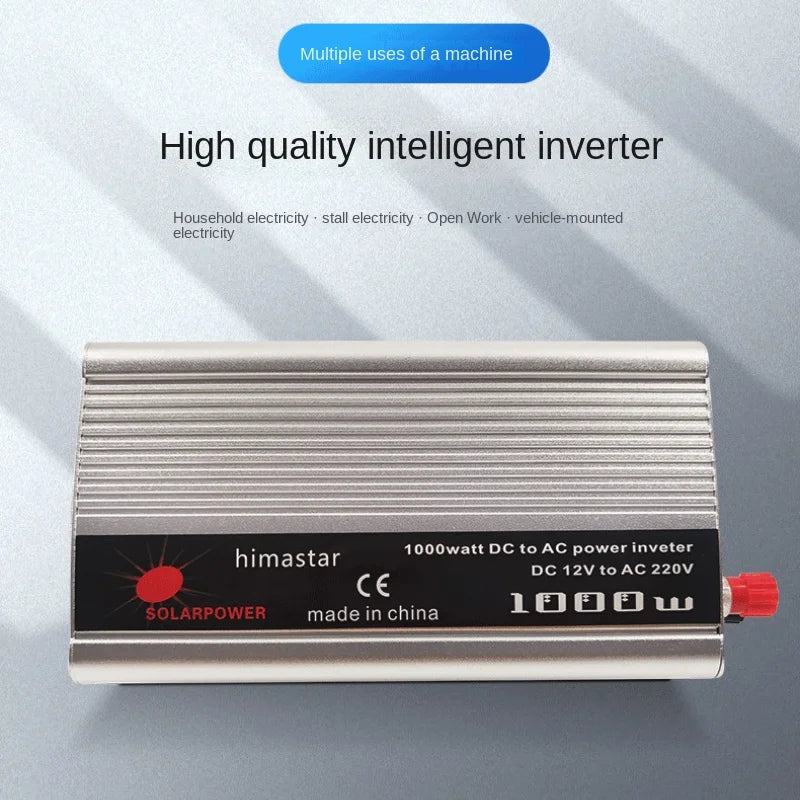Multi-use inverter converts DC power to AC for household, vehicle, and outdoor applications.