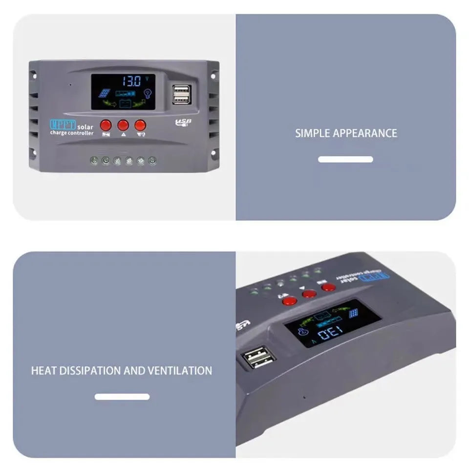100A 12V24V MPPT Solar Charge Controller, Simple and efficient solar controller with good heat dissipation and ventilation for reliable performance.