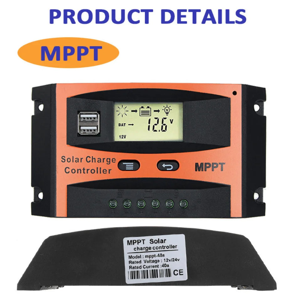 30A/40A/50A/60A MPPT Solar Charge Controller, MPPT solar charge controller for 12V or 24V batteries, suitable for solar panels.