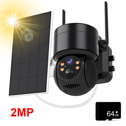 WiFi PTZ Camera Outdoor Wireless Solar IP Camera 4MP HD Built-in Battery Video Surveillance Camera Long Time Standby iCsee APP