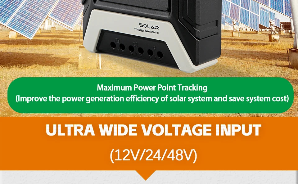 Boosts solar panel performance with wide-voltage input and high-efficiency charging for reliable and cost-effective system operation.