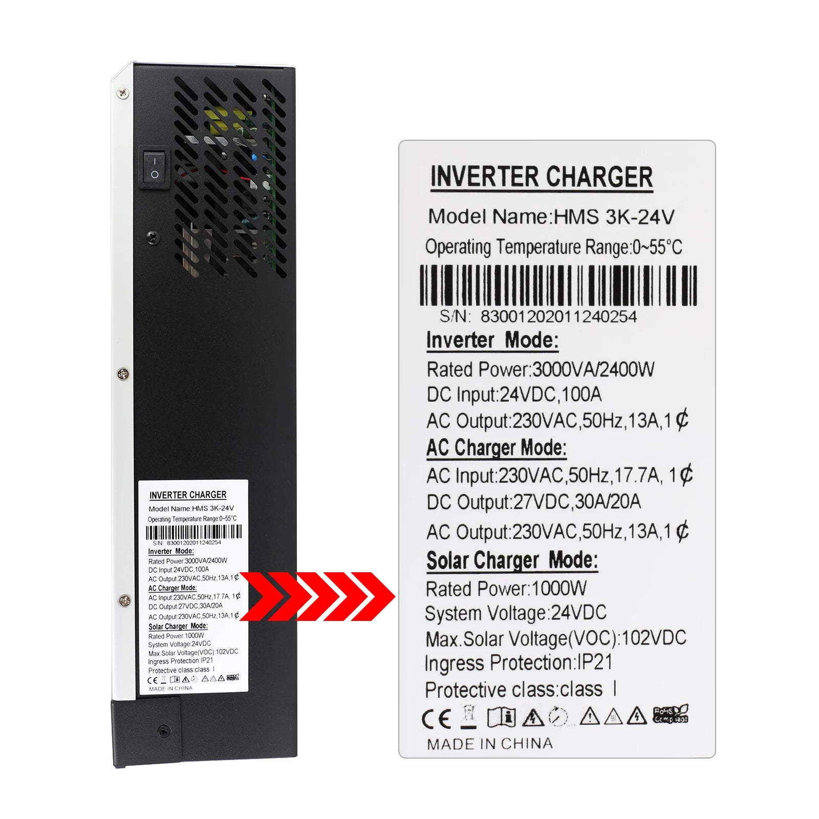 3000VA 2400W Pure Sine Wave Hybrid Solar Inverter, 3000VA 2400W Pure Sine