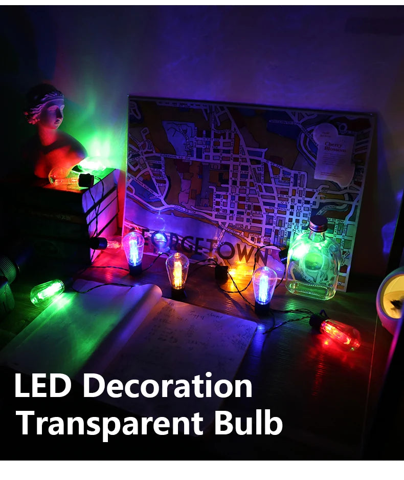 LED Solar String Light, LED transparent bulb outdoor decoration