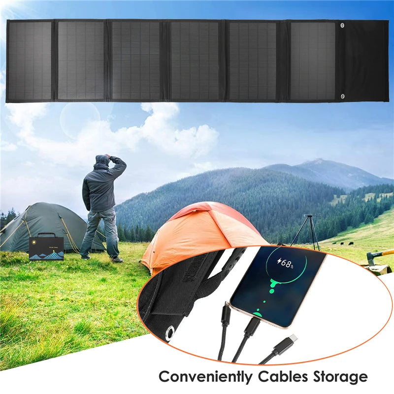100W Solar Panel, Convenient cable storage for easy organization