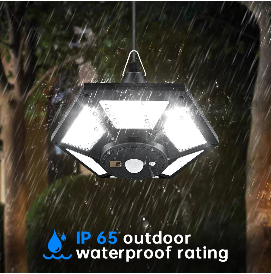 Solar Pendant Light, Waterproof rated IP65 for outdoor use