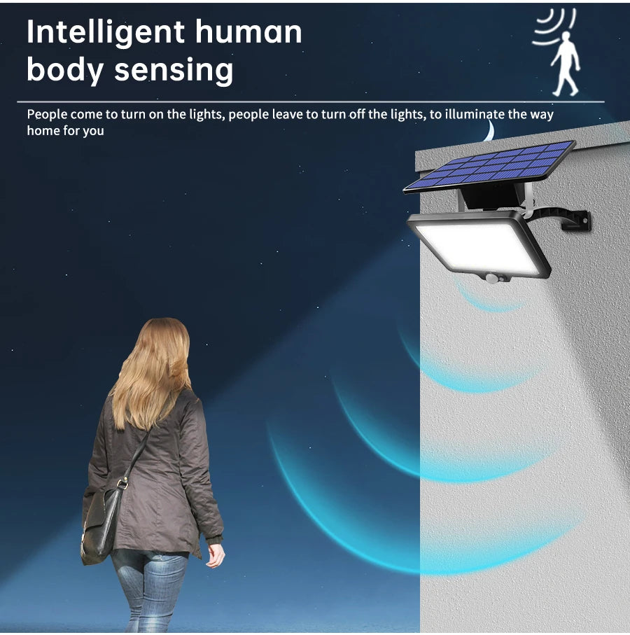 48 leds Solar Light, Smart lighting system that turns lights on/off based on your proximity.