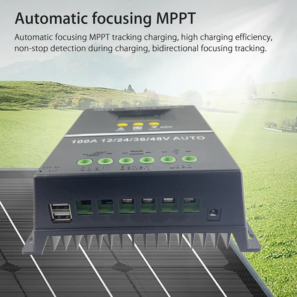 100A/80A/60A MPPT/PWM Solar Charge Controller, Solar charge controller with MPPT and PWM tech optimizes energy harvesting for 12V/24V/36V/48V battery systems.