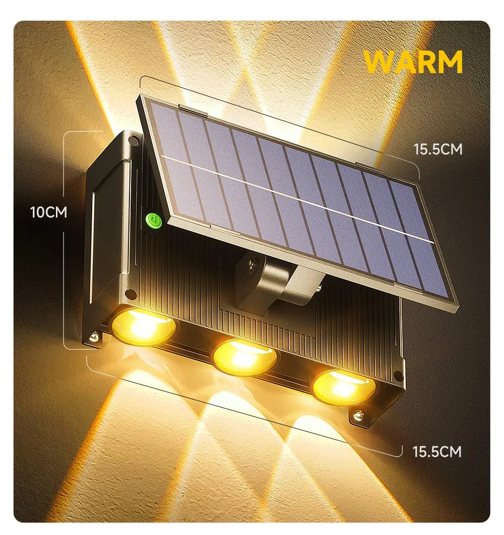 Solar LED Light, Solar-powered wall lamp with 5V, 2W solar panel and lithium battery.