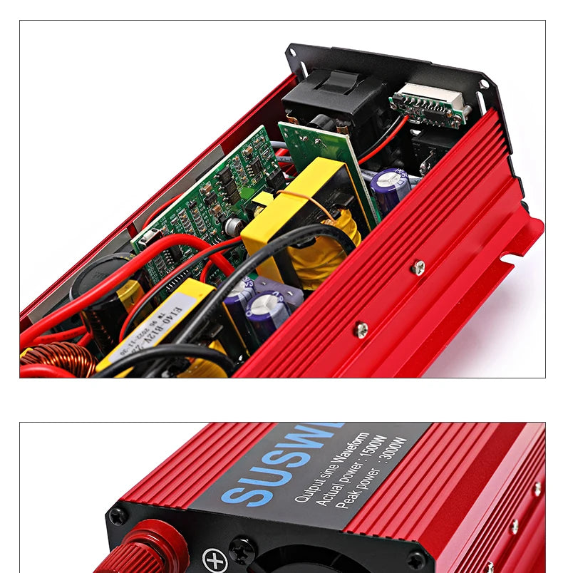 Pure Sine Wave Inverter, Multi-purpose inverter converts solar power to AC voltage for various applications at home, outdoors, or in a vehicle.