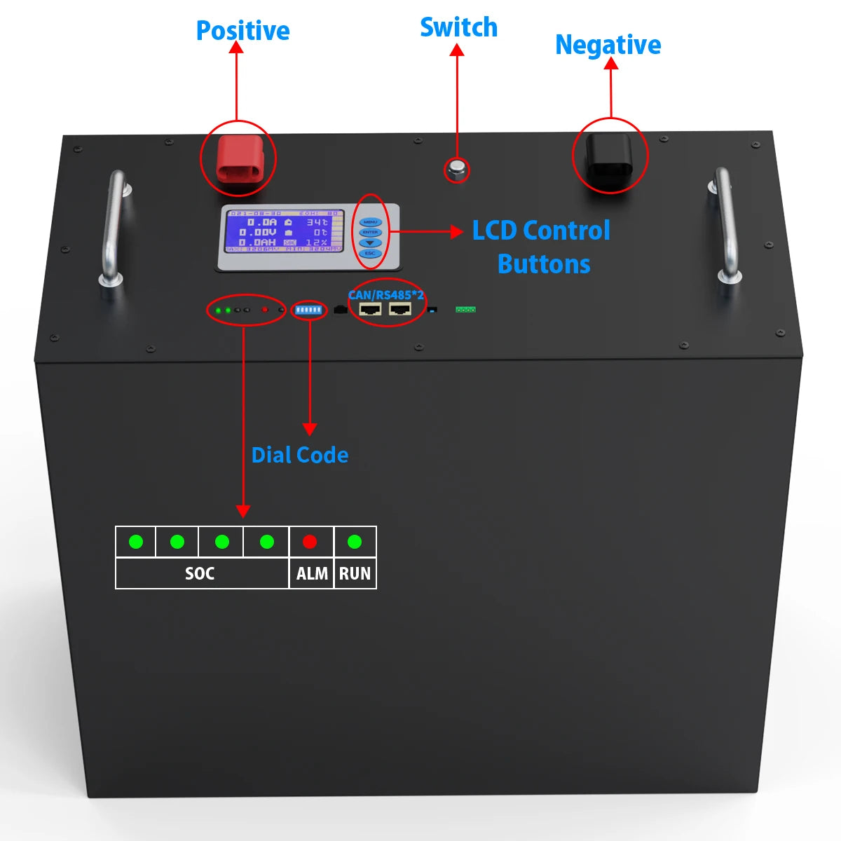 48V 200Ah 100AH LiFePO4 Battery, 