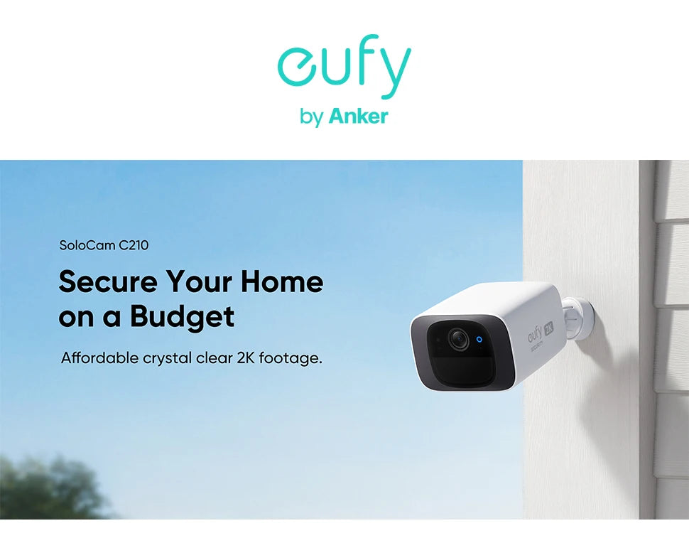 Eufy C210 SoloCam, Eufy Anker SoloCam C210: Affordable and high-quality home security camera with 2K resolution.