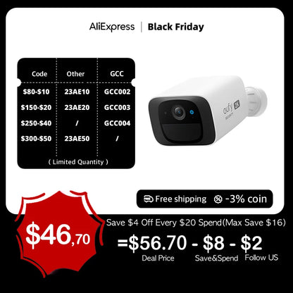 Eufy C210 SoloCam, 3% coin Save $4 Off Every $20 Spend(Max Save $16)